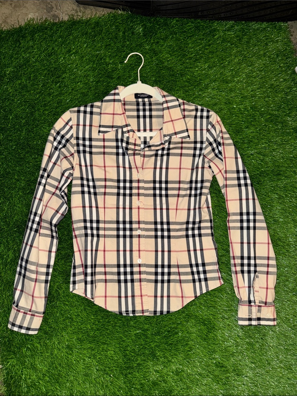 Burberry London Plaid Button-Down long sleeve